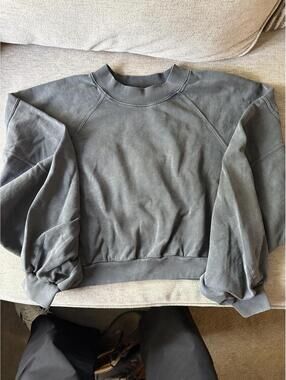 AllSaints Gray Cropped Sweatshirt Large #casual #quietluxury